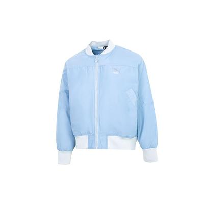 Sports Casual Warm Solid Color Baseball Collar Down Jacket Women Jacket Blue 535585-79