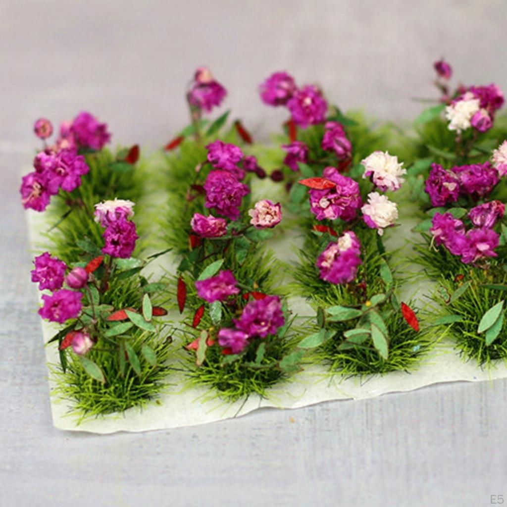 Grass Landscape Modelling Flower Cluster Scenery for DIY Miniature Railway Model