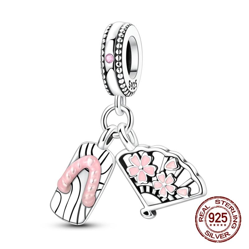 

Japanese Clog Fan Charms Copper Japanese Style Dangle Pendant Fit Bangle Bracelet Necklace Diy Jewelry