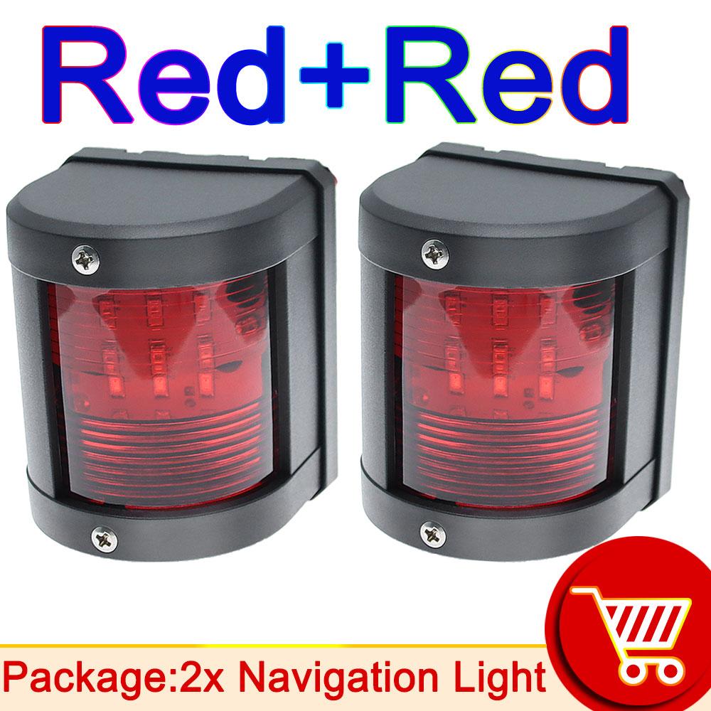 AD 1/2Pcs Red Green Navigation Light For Marine Boat Yacht Motorboat Fishing LED Lights Waterproof Side Marker Signal Lamp