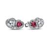 New 925 Silver Red Pink Bow, Golden Snowflakes, Earrings Suitable For Women's Holiday Exquisite Charm Jewelry Gifts