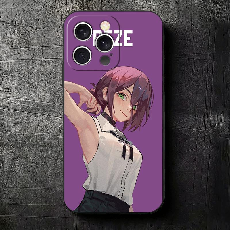 Anime Character R-Reze CSM Soft Phone Case for iPhone 16 16E 17 Air 15 Pro Max 14 Plus 13 Mini 11 12 7 Black Cover Back Shell