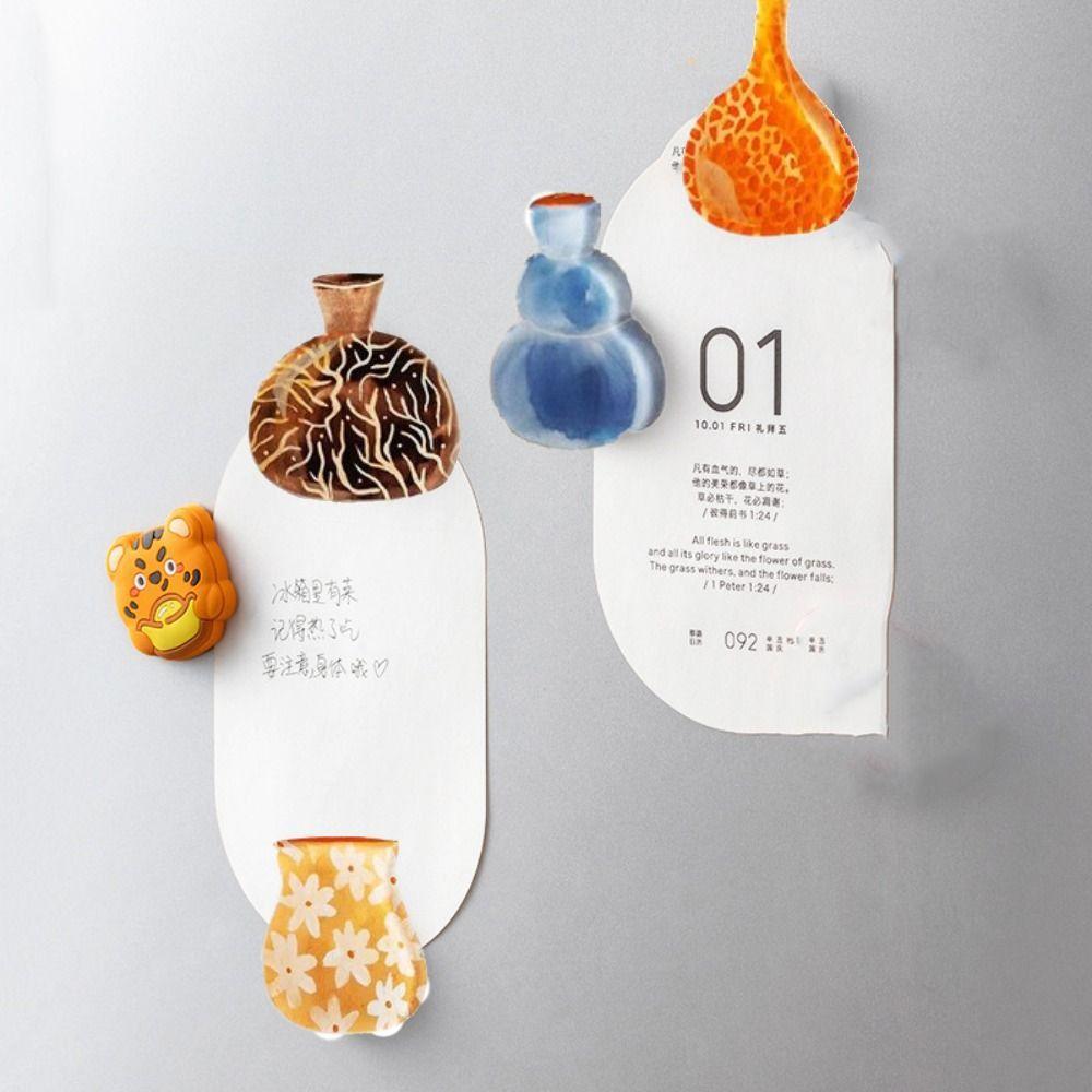 

6PCS/SET Exquisite Acrylic Vase Sticker Magnetic Backing Drip Glue Vase Sticker Interior 6PCS