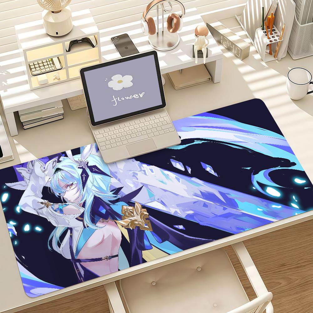 Game Genshin Impact Eula Mouse Pad Anti Slip Rubber Edge Locked Thickened Laptop Gaming Desk Mat