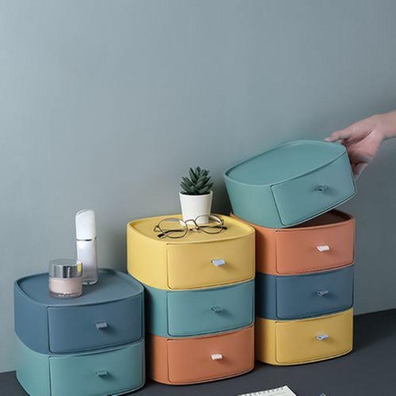 Schreibtisch-Aufbewahrungsbox Schubladen Zusammenklappbar Großes Fassungsvermögen PP Stapelbare Schreibtisch-Aufbewahrungsboxen für Badezimmer