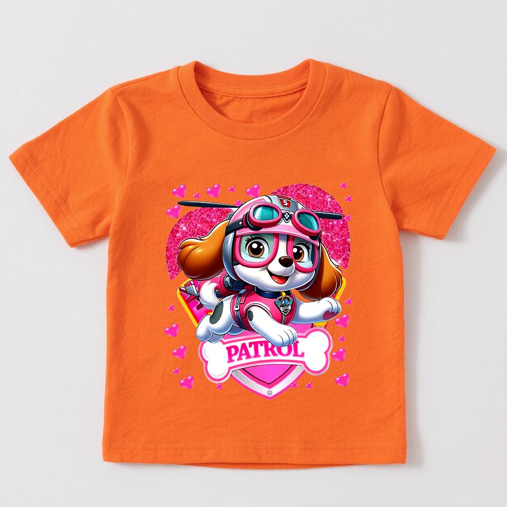 Kids Paw Patrol Skye T Shirt Girls Cotton Casual Summer Clothing Toddler Short Sleeve Tee Top