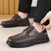 Men's Shoes 2025 Spring New Cowhide Low-top Soft-soled Casual Middle-aged Leather Shoes Men 2025