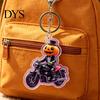 Rider Pattern Keychain Halloween Pumpkin Acrylic Keychain, Motorcycle Man Key Collectible Keyring Ring, Backpacks Handbags Decorative Party
