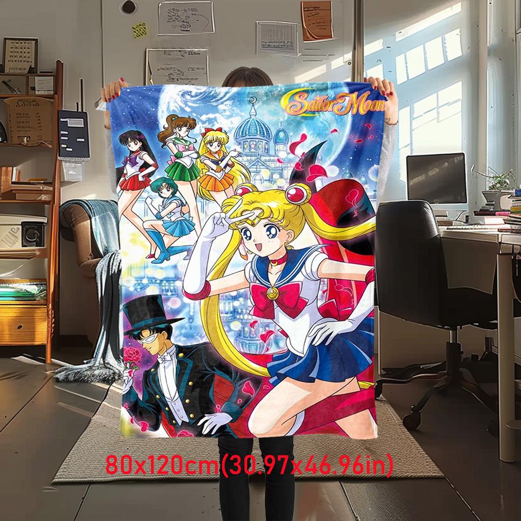Japanese anime cute cartoon theme Sailor Moon Tsukino Usagi blanket suitable for home beds, sofa covers, office nap, outdoor warm blankets O14