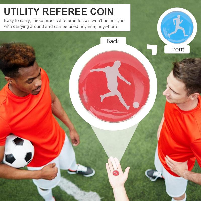 1pc Two Side Referee Judge Toss Coin Soccer Toss Coin Blue/Red Sided Referee Toss Coin For Kids Adults Football Volleyball Sport