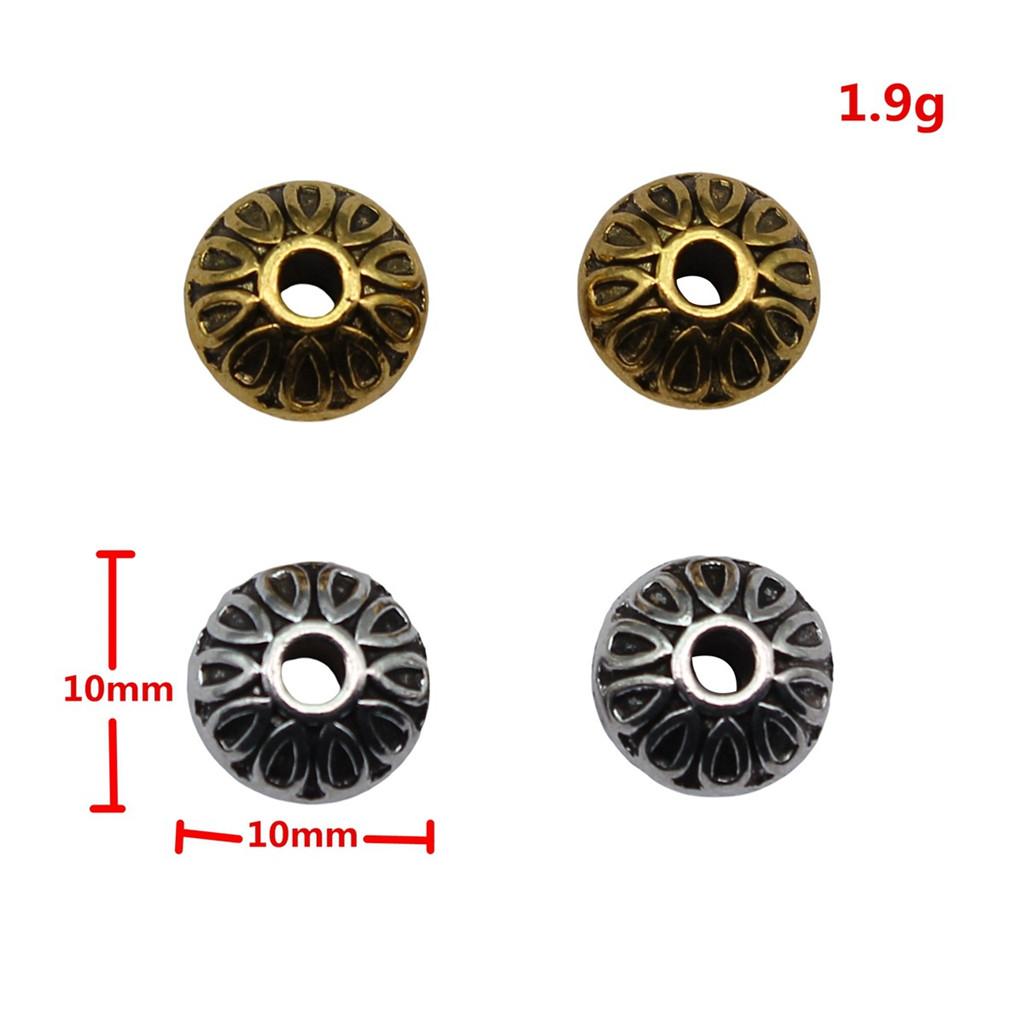Floral Edge Spacer Beads Ornate Metal Small Hole Charms For Bohemian Beading Supplies