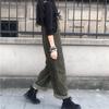 Autumn Rompers Solid Wide Leg Playsuits Women Casual Straps Suspender Overalls Vintage Corduroy Jumpsuits