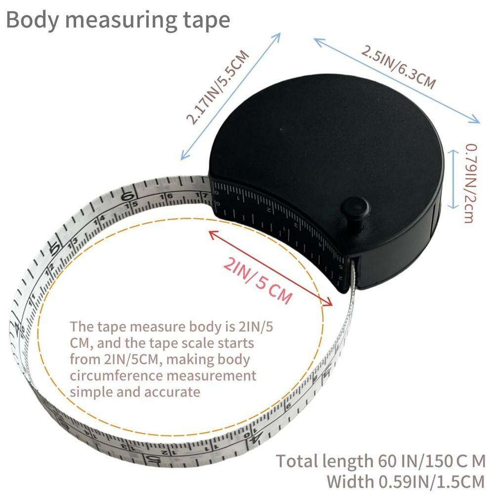 Retractable Window Reading Soft Tape Measure with Locking Pin Measurement Sewing Ruler