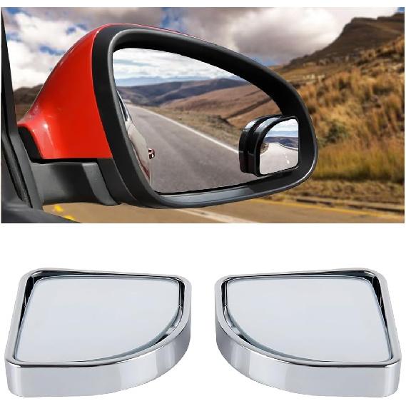 AUCELI Blind Spot Mirror For Car, Adjustable 360° Wide Angle Side Rear View Mirror, 2Pcs Fan Shape HD Glass Convex Rear View Mirrors, ABS Rearview