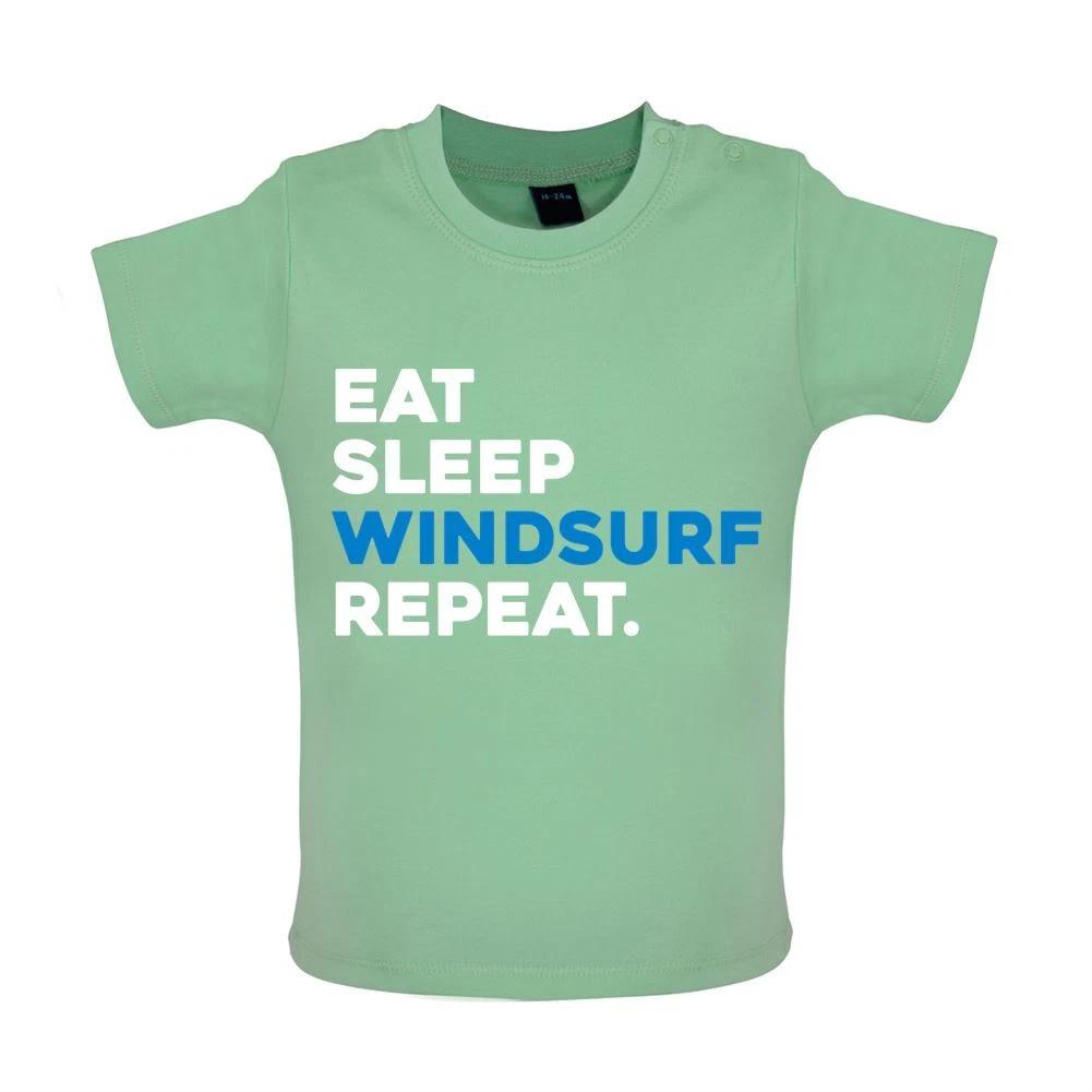 Eat Sleep Windsurf Repeat - Baby Kids Boys Girls Unisex T-Shirt / Babygrow - Wind Surf Surfer Water 150