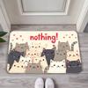 cartoon stacked kitten door mat, anti slip and absorbent running blanket, washable soft floor mat for home decoration