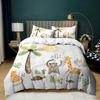 Forest Animal Combination Soft Duvet Cover Set Print Bear/Fox/Owl/Hedgehog/ Fawn/ Hamster/Snail Warm Comforter Set Cover Bedrom Bedset 3d