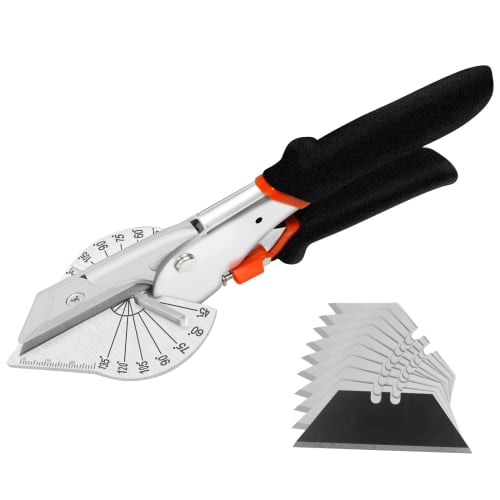 FLORA GUARD Mole Cutter, Angle Scissors, Multi-Angle Scissors, Adjustable 45-135, Cuts Wood, Plastic, PVC, Includes 10 Spare Blades (JDJ-2001JP)