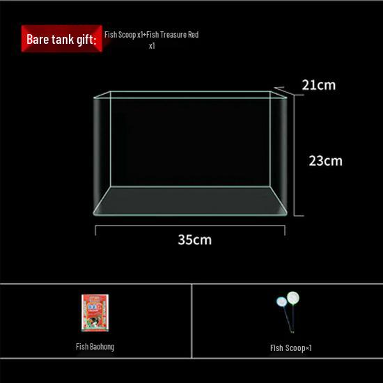 Mini Eco Fish Tank: Hot-Bent Glass, Desktop Goldfish Betta Aquarium, Water-Free Design for Living Room