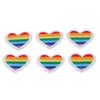 6 Pcs Rainbow Heart Patches DIY Rainbow Heart Shape Patches Decoration for Sewing Embroidery Clothing Repair