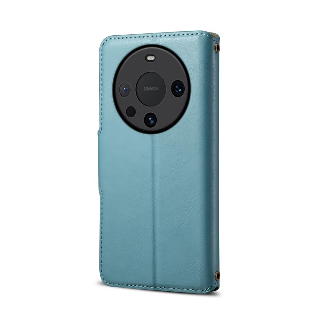 DENIOR For Huawei Mate 60 Leather Case Cowhide Texture Wallet Cover