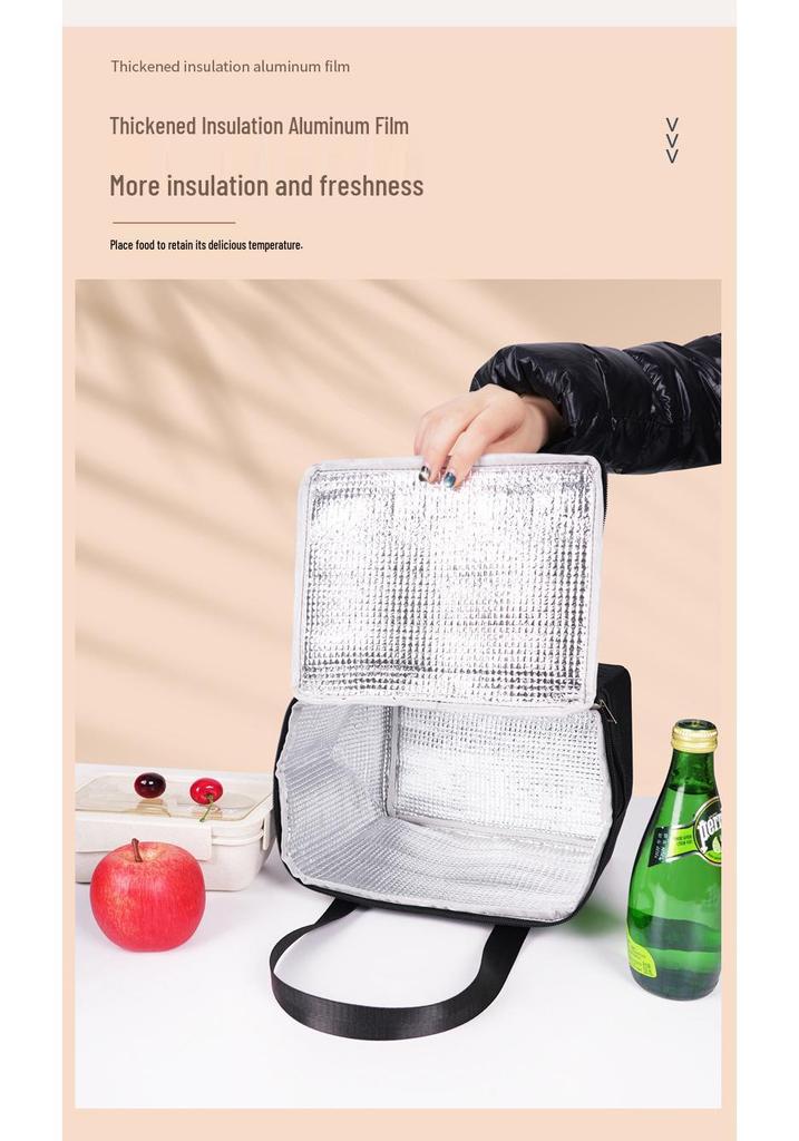 Waterproof Oxford Insulated Bento Bag - Large Capacity Picnic & Lunch Tote with Ice Pack