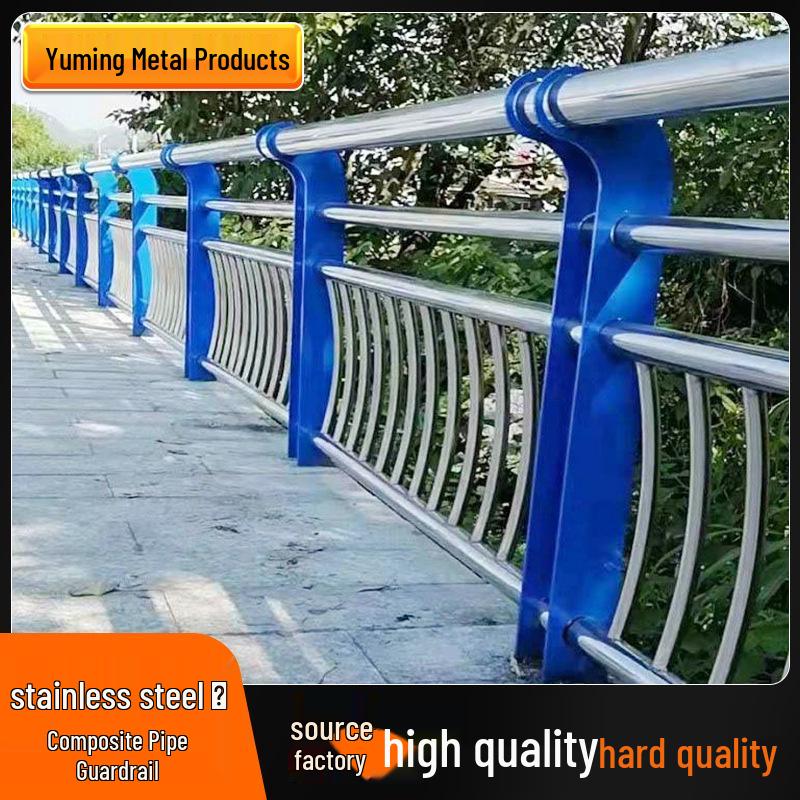 Stainless Steel Composite Pipe Bridge and Highway Guardrails, River Landscape Railings, and Isolation Barrier Installation