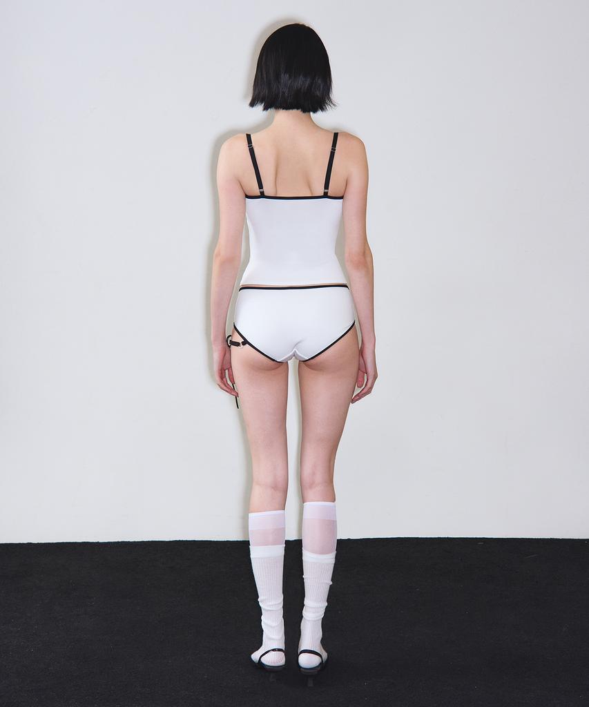 VINAJ One-Sided Ribbon Line Low Bikini Panties (White)