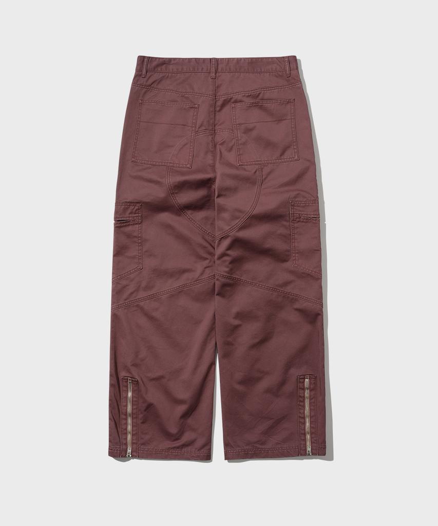 INTEMPOMOOD Panel Bio Washed Cargo Pants_Wine