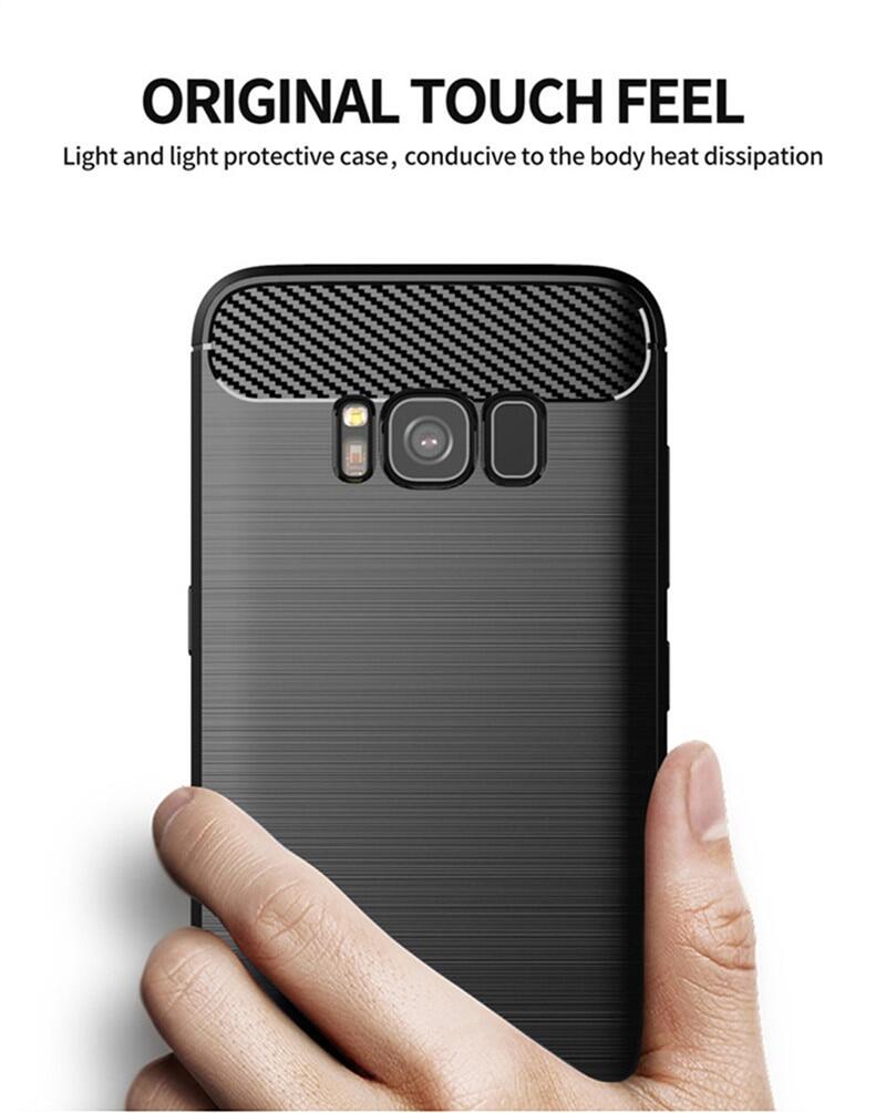 Husă de lux din fibră de carbon pentru Samsung Galaxy S8 S8+ plus husă din silicon anti zgârieturi, rezistentă la șocuri