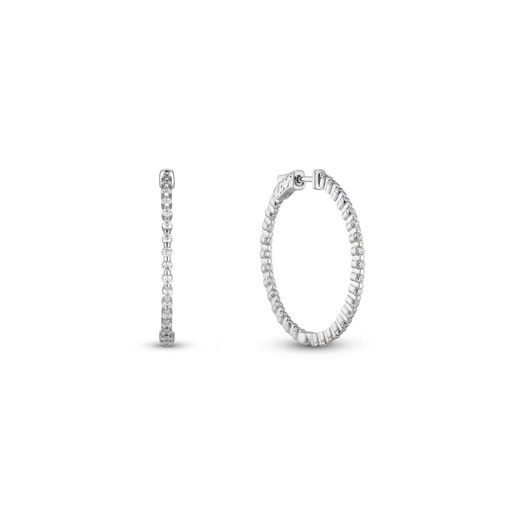 

[Starfield Suwon Mini Gold] [Mini Silver] Tennis Medium Round Cut Earrings Eaam1004