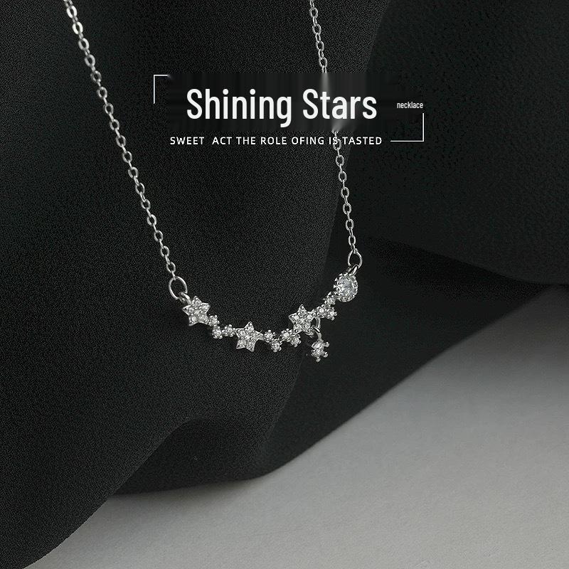 Shining Star S999 Sterling Silver Versatile Clavicle Necklace - Fashionable Cold Style Jewelry, Perfect Christmas Gift