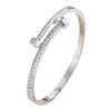 European and American Titanium Steel Nail Bracelet with Diamond Inlay - Colorfast, Versatile, Stainless Steel Wristband