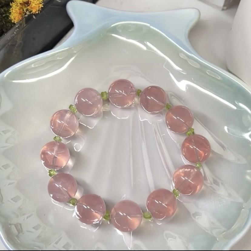 Five Elements Multi-Crystal Round Bead Bracelet - Transparent, Bright, High-End Design