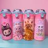 Bouncing Cup Thermos Cup High Value Cute Cartoon 3D Pattern Printing Portable Straw Double Drinking Cup