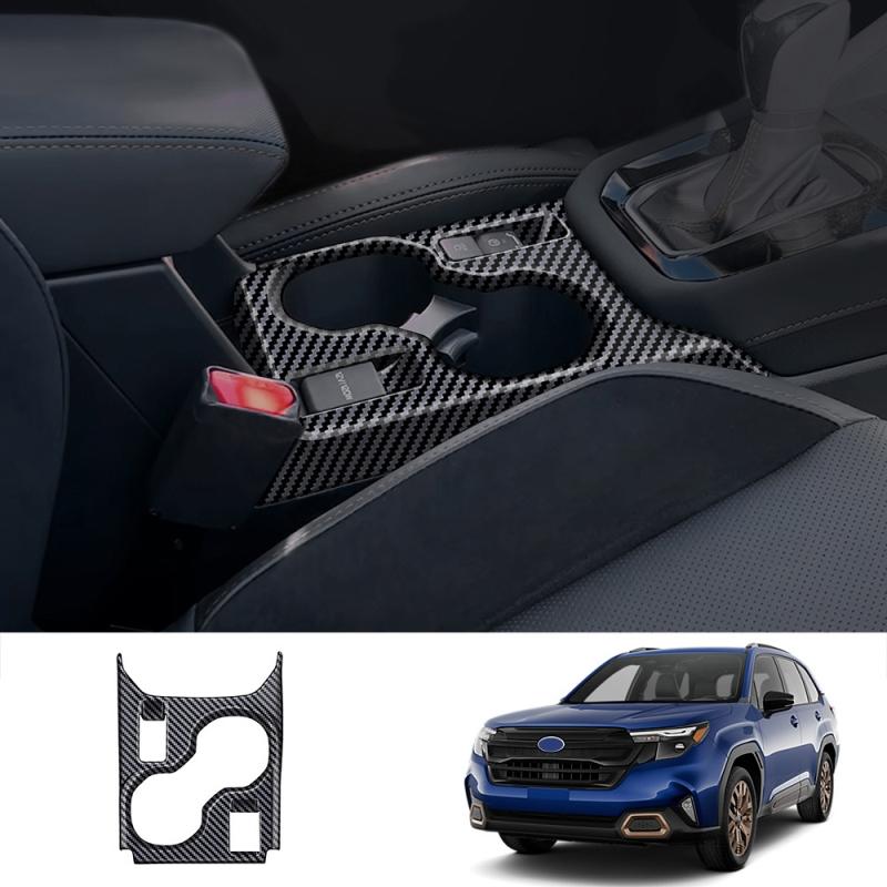 For Subaru Forester 2025 Abs 3d Partsbonfiber Center Conlose Gear Shift Panle Front Water Cup Holder Cover Interior