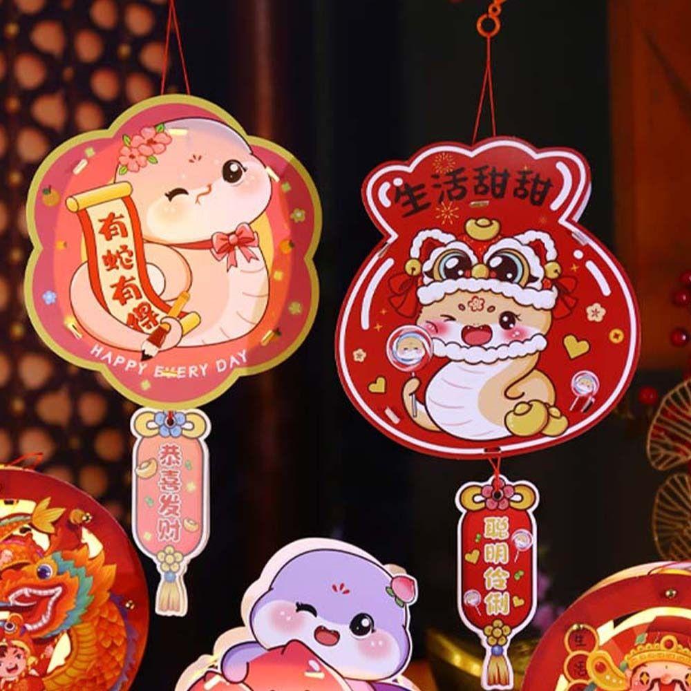 Traditional Chinese Snake Portable Lantern Paper Spring Festival Lantern Home New Year Decoration