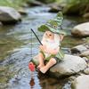 Garden Gnome Outdoor Statue, Gnome Decoration For Yard Fishing Gnome Statue Outdoor Garden Decor, Fishing Guy For Waterfalls