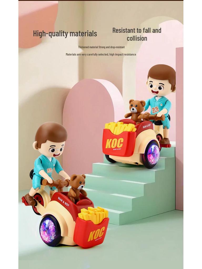 Triciclo Elétrico Rotativo Infantil com Luzes e Música