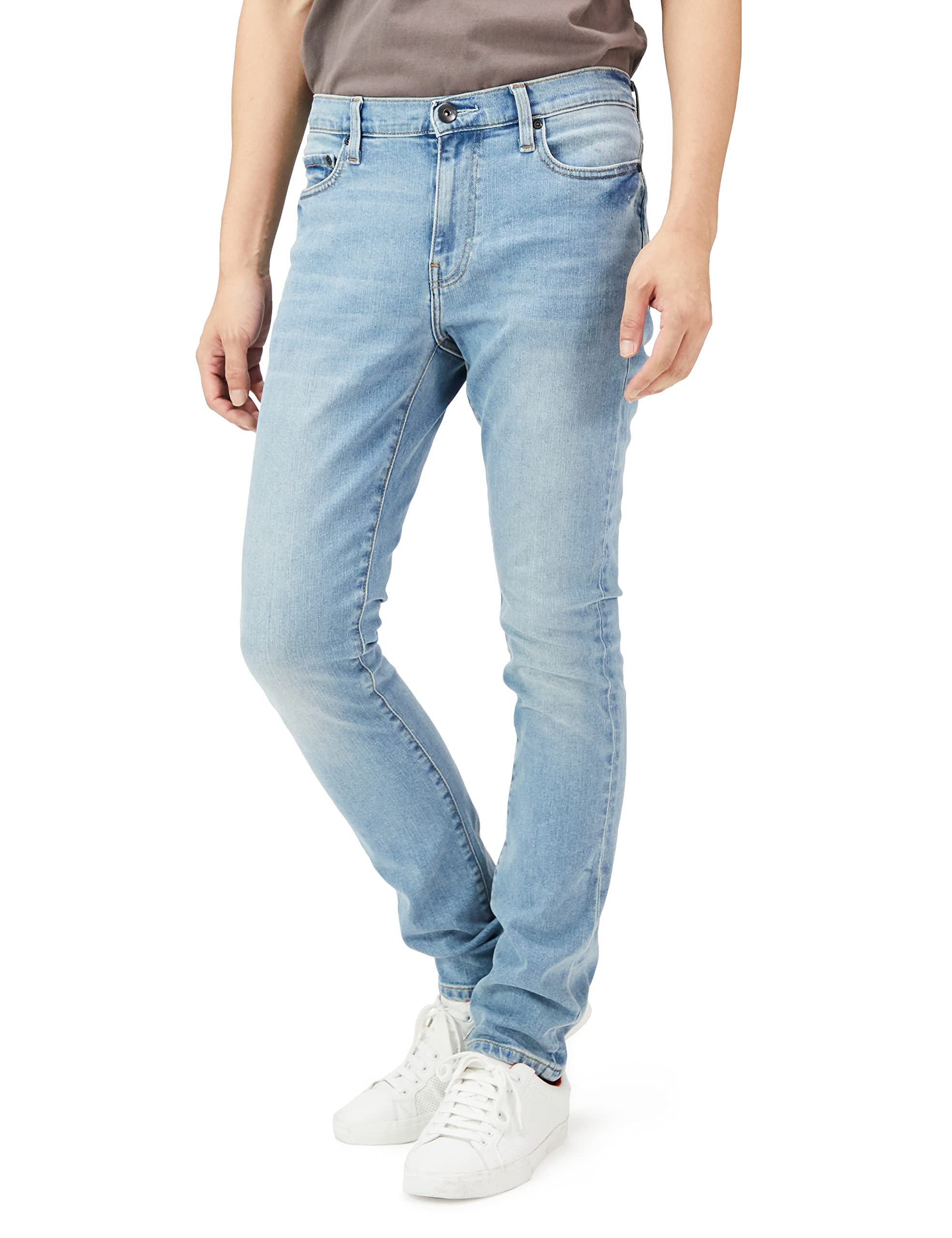 

Amazon Essentials Men s Skinny Fit Comfort Stretch Jeans (formerly Goodthreads), Light Blue, Size W36 / L33