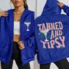 Tanned And Tipsy Pattern Printing Woman Zipper Hoodie Autumn Fleece Clothes Comfortable Hoody Oversized Sportswear