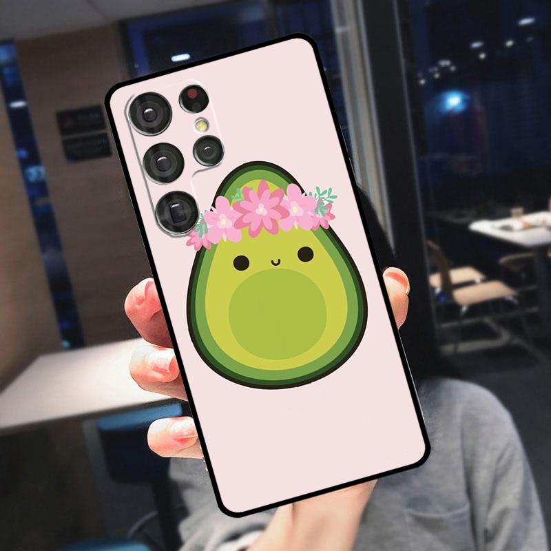 Cute Avocado Fruits Cover For Samsung Galaxy S24 Ultra S25 S22 S23 Plus S20 S21 FE S9 S10 S23 FE Phone Case