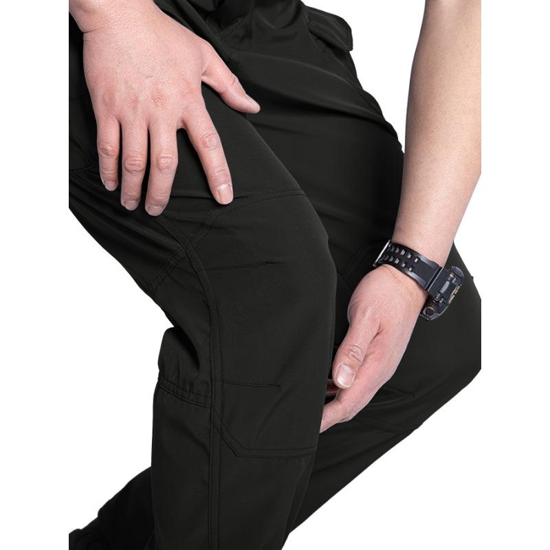Men'S Tactical Cargo Pants - Spring & Autumn Regular Fit, Breathable Quick-Dry Fabric, Multiple Pockets with Adjustable Straps (Belt Not Included)