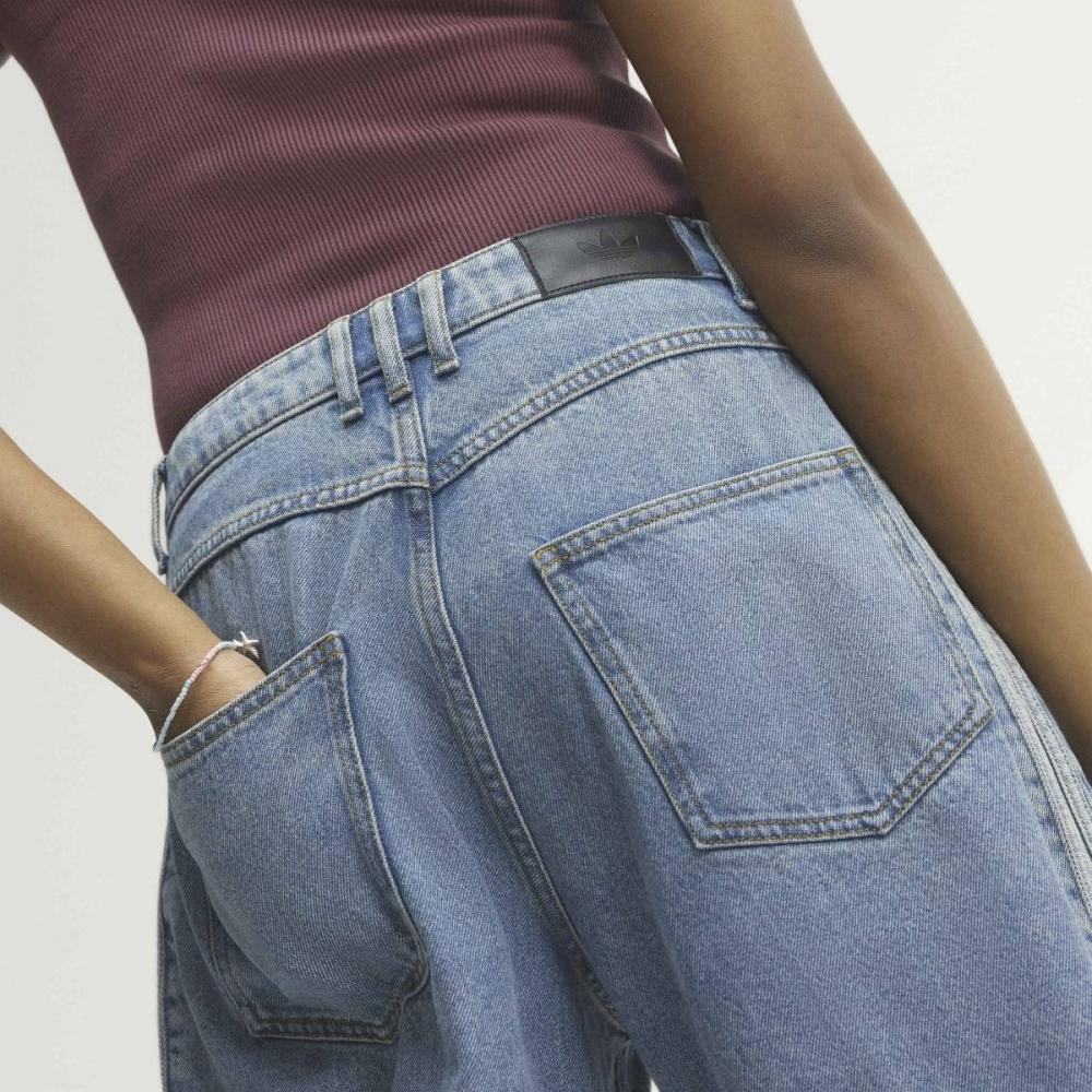adidas High Rise Barrel Leg Denim Pants