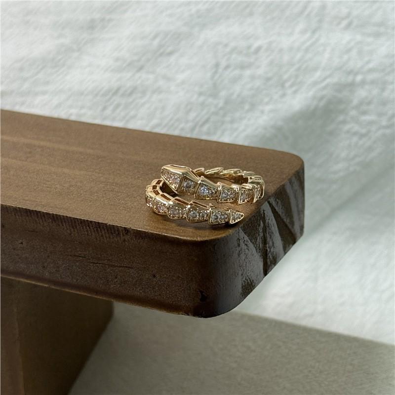 Women's Luxury Diamond Snake Bone Open Ring - Stylish Niche Design, Cool Index Finger Statement Ring