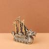 Brass Dragon Ship Ornament - Smooth Sailing Decoration for Home or Office