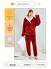 Pijamale de iarnă lungi din pluș pentru femei 2025, Set de homewear de Crăciun european și american, Mărimi mari
