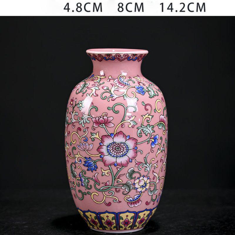 Enamel Flower Vase Decoration New Chinese Retro TV Cabinet Decoration Ceramic Minimalist Chinese Flower Arrangement Vase ZF517