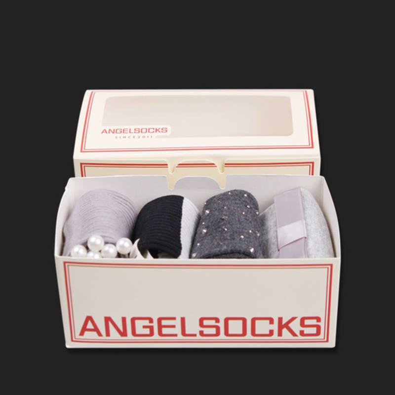 ANGEL SOCKS SET003_Gray Gray Toned-down Daily Fashion Gift Ankle Socks Socks Spring Gold Jewelry