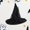 Halloween Party Witch Hats Lace Sequins Ruffled Sheer Pointed Hat Cosplay Accessory Unique Witch Hat
